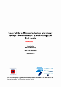 Uncertainty in Odyssee indicators and energy savings 