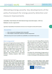 Alleviating energy poverty: key developments of the policy framework for energy poverty detection and measure improvements