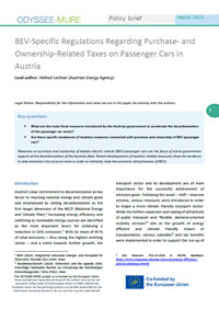 ​​BEV-Specific Regulations Regarding Purchase- and Ownership-Related Taxes on Passenger Cars in Austria​
