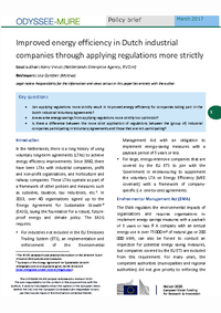 Improved energy efficiency in Dutch industrial companies through applying regulations more strictly