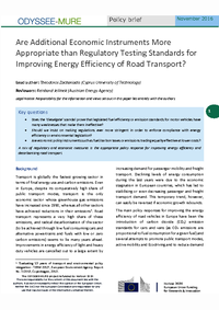 Are additional economic instruments more appropriate than regulatory testing standards for improving energy efficiency of road transport?