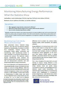 Monitoring Manufacturing Energy Performance: What the Statistics Show