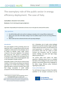 The exemplary role of the public sector in energy efficiency deployment. The case of Italy.
