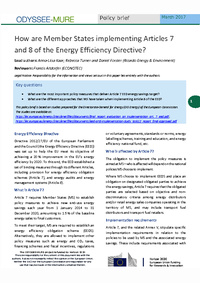 How are Member States implementing Articles 7 and 8 of the Energy Efficiency Directive?
