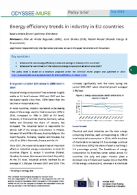 Energy efficiency trends in industry in EU countries