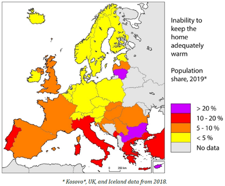The energy poverty divide in Europe
