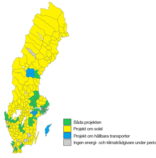 Projects by energy advisors by municipality