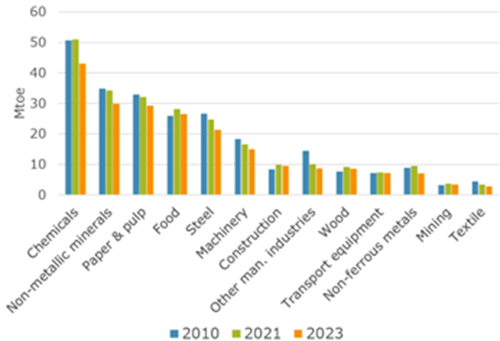 Final energy consumption by branch