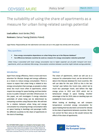 The suitability of using the share of apartments as a measure for urban living-related savings potential