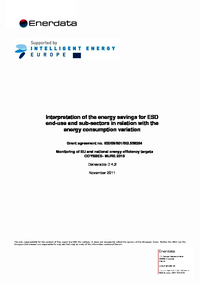 Energy savings for ESD end-use and sub-sectors